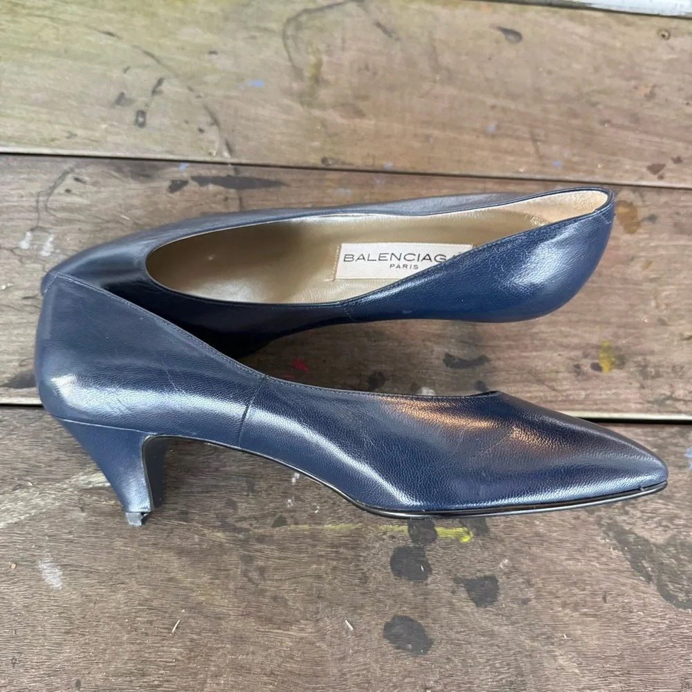 Balenciaga Women's Metallic Blue Heels - Picture 6 of 9